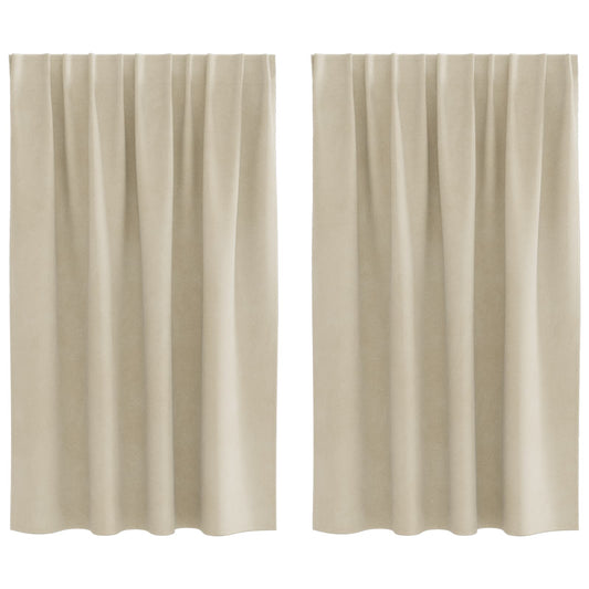 Curtains 2 pcs Cream 140 x 140 cm Velvet