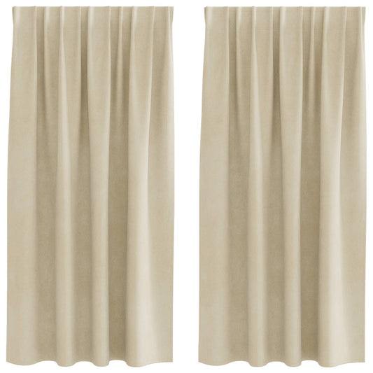 Curtains 2 pcs Cream 140 x 175 cm Velvet