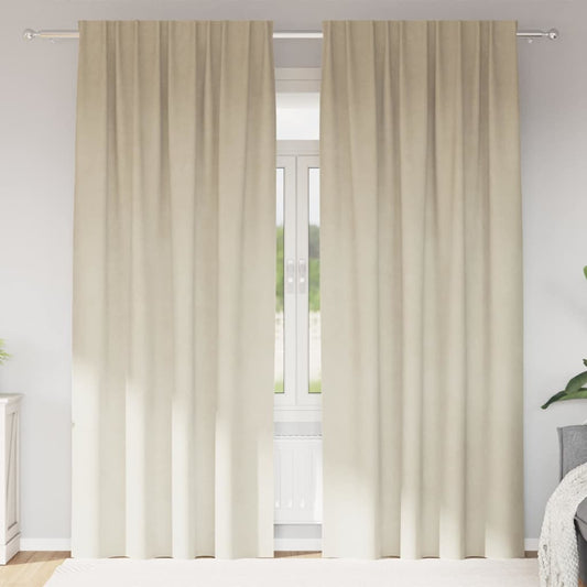 Curtains 2 pcs Cream 140 x 225 cm Velvet
