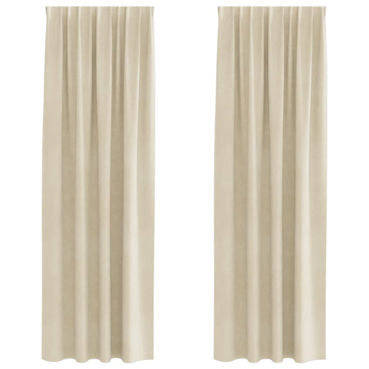 Curtains 2 pcs Cream 140 x 225 cm Velvet
