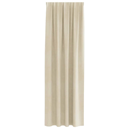 Blackout Curtains 2 pcs Cream 140 x 225 cm Velvet