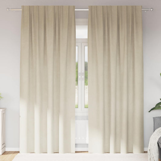 Curtains 2 pcs Cream 140 x 260 cm Velvet
