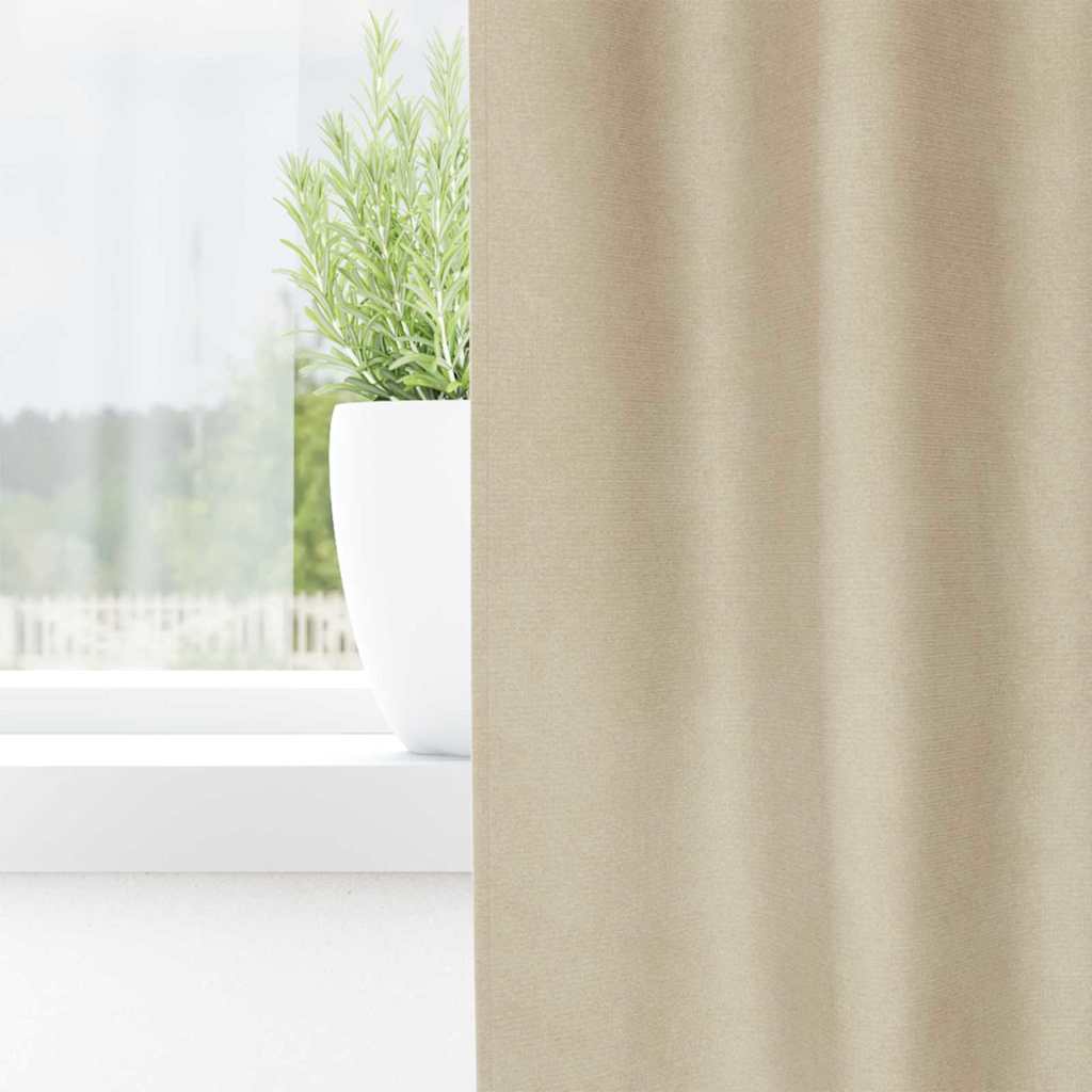 Blackout Curtains 2 pcs Cream 140 x 140 cm Velvet