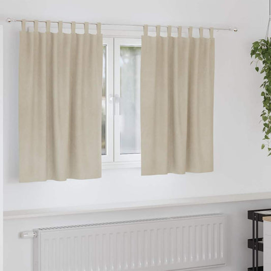 Curtains 2 pcs Cream 140 x 140 cm Velvet