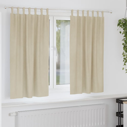 Curtains 2 pcs Cream 140 x 175 cm Velvet