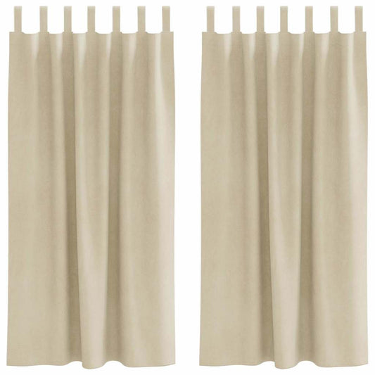 Curtains 2 pcs Cream 140 x 175 cm Velvet