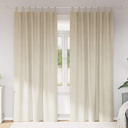 Blackout Curtains 2 pcs Cream 140 x 245 cm Velvet