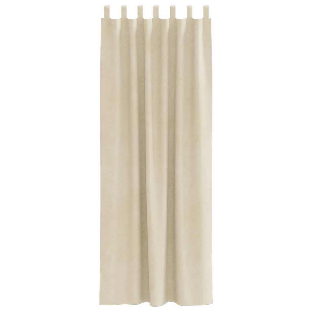 Blackout Curtains 2 pcs Cream 140 x 245 cm Velvet