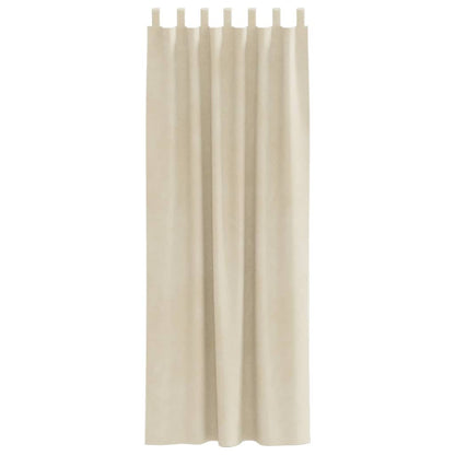 Blackout Curtains 2 pcs Cream 140 x 245 cm Velvet