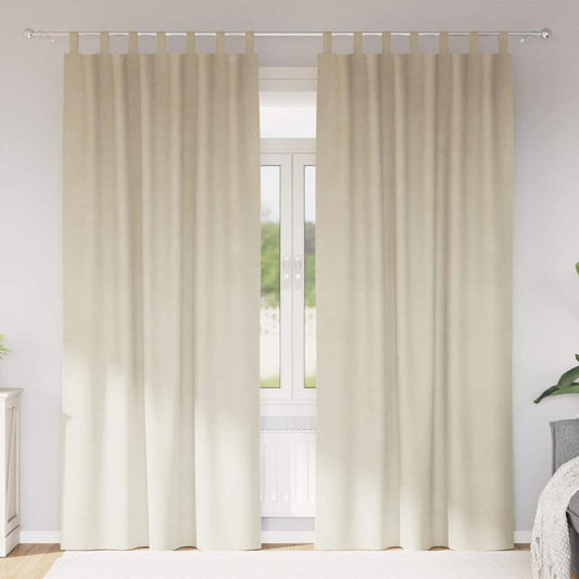Curtains 2 pcs Cream 140 x 260 cm Velvet