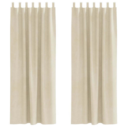 Blackout Curtains 2 pcs Cream 140 x 260 cm Velvet