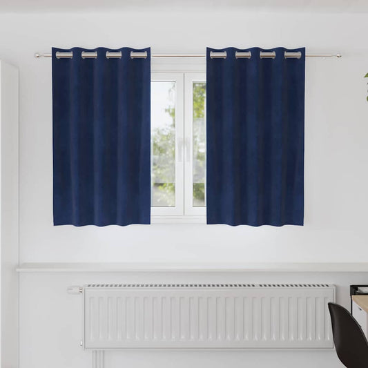 Curtains 2 pcs Dark Blue 140 x 140 cm Velvet
