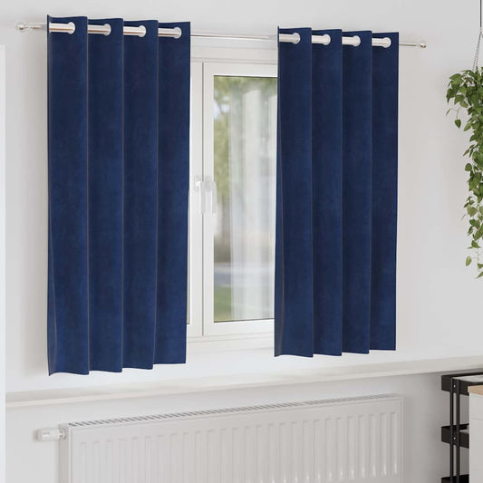 Curtains 2 pcs Dark Blue 140 x 175 cm Velvet