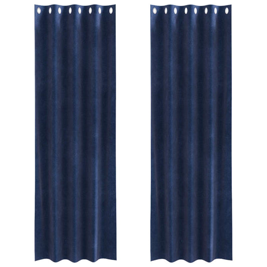 Curtains 2 pcs Dark Blue 140 x 260 cm Velvet