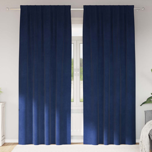 Curtains 2 pcs Dark Blue 140 x 225 cm Velvet