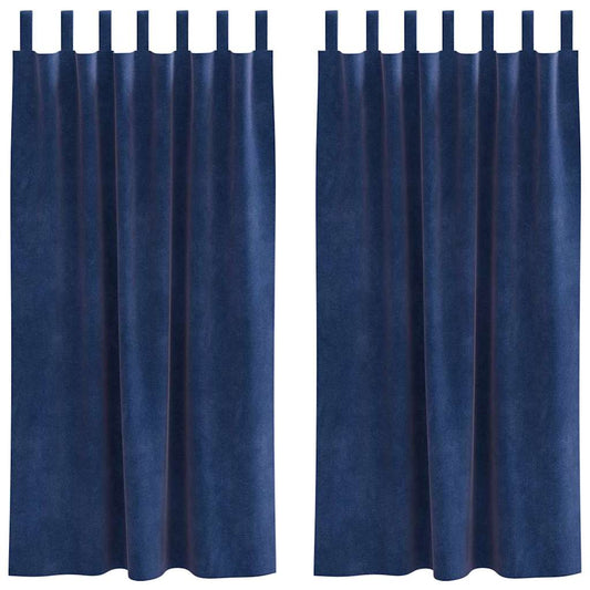 Curtains 2 pcs Dark Blue 140 x 175 cm Velvet