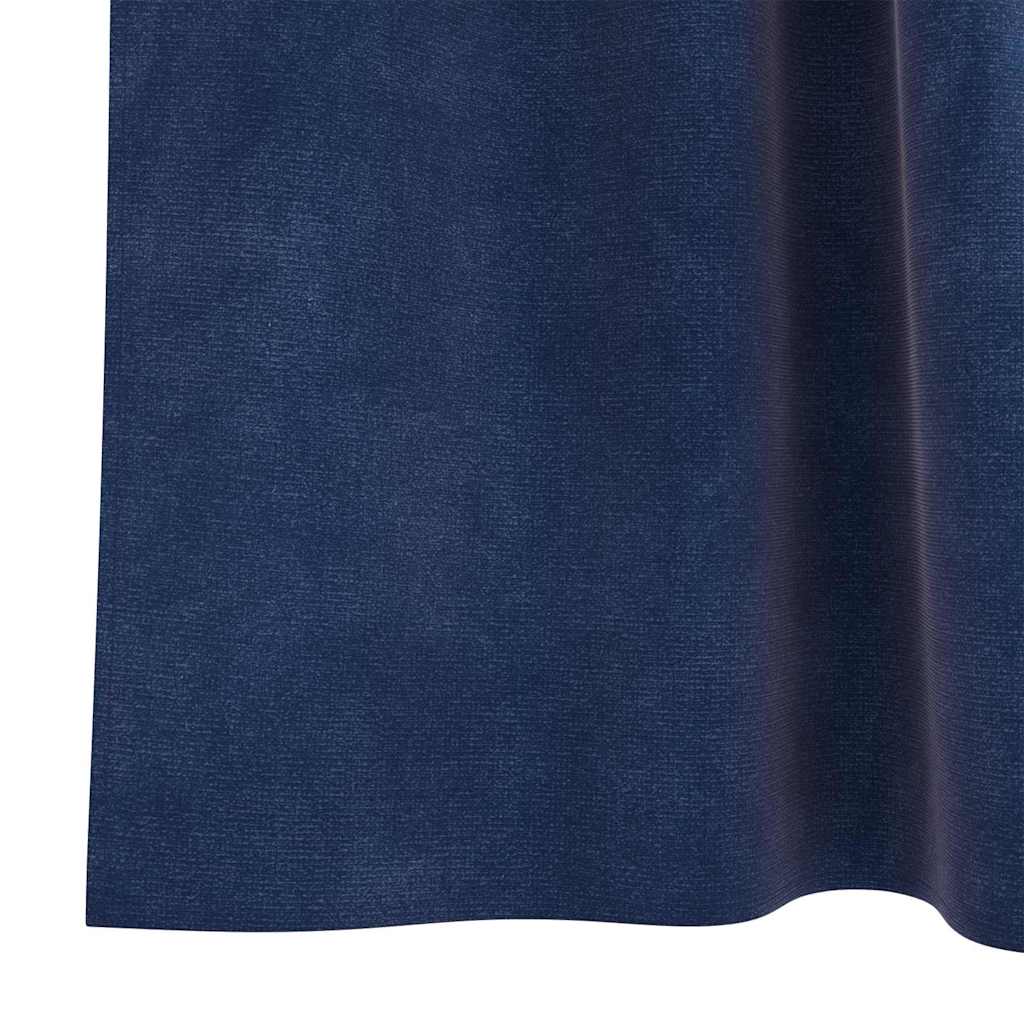 Blackout Curtains 2 pcs Dark Blue 140 x 225 cm Velvet