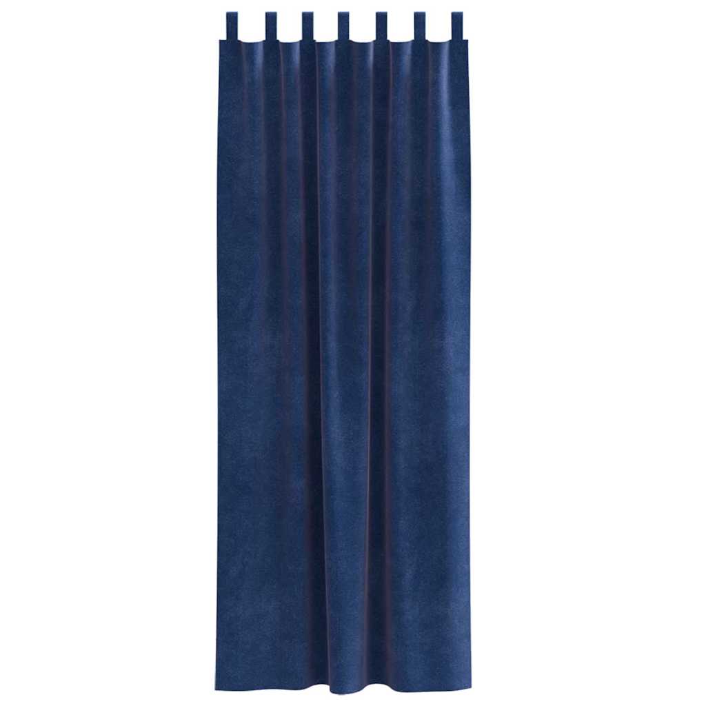 Blackout Curtains 2 pcs Dark Blue 140 x 245 cm Velvet
