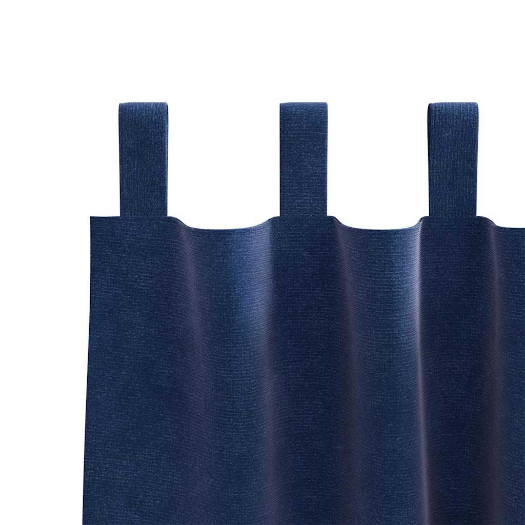 Blackout Curtains 2 pcs Dark Blue 140 x 260 cm Velvet