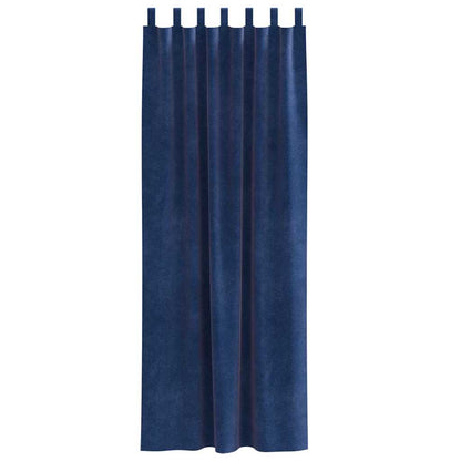 Blackout Curtains 2 pcs Dark Blue 140 x 260 cm Velvet