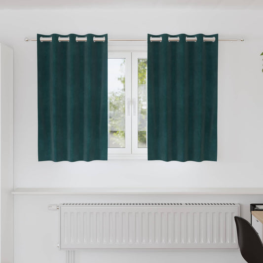 Curtains 2 pcs Dark Green 140 x 140 cm Velvet
