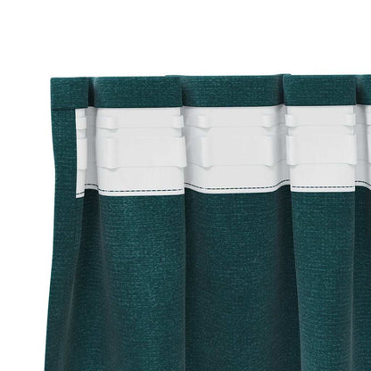 Blackout Curtains 2 pcs Dark Green 140 x 140 cm Velvet