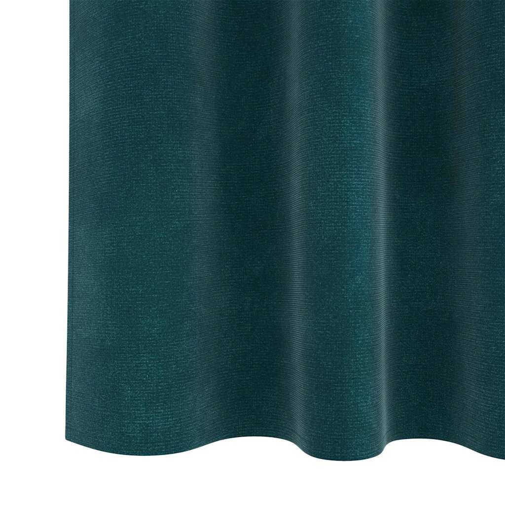 Blackout Curtains 2 pcs Dark Green 140 x 140 cm Velvet