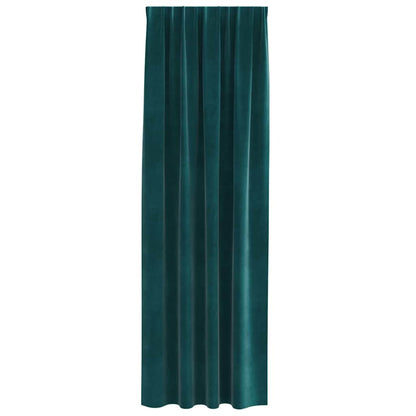 Blackout Curtains 2 pcs Dark Green 140 x 225 cm Velvet