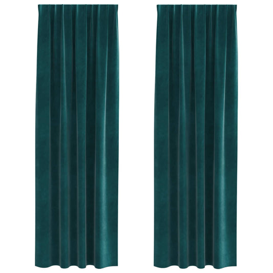 Curtains 2 pcs Dark Green 140 x 260 cm Velvet