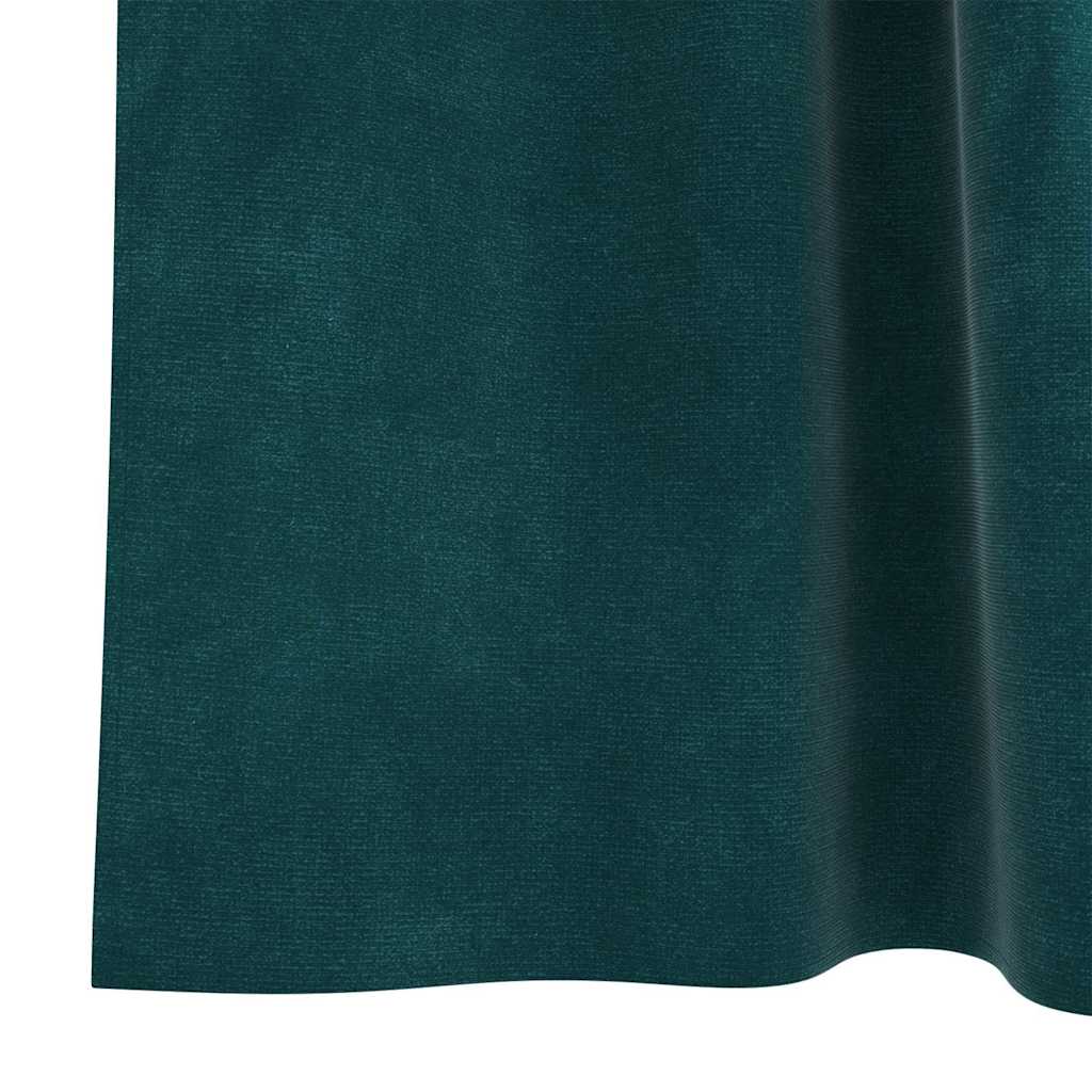 Blackout Curtains 2 pcs Dark Green 140 x 140 cm Velvet