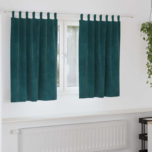 Curtains 2 pcs Dark Green 140 x 140 cm Velvet