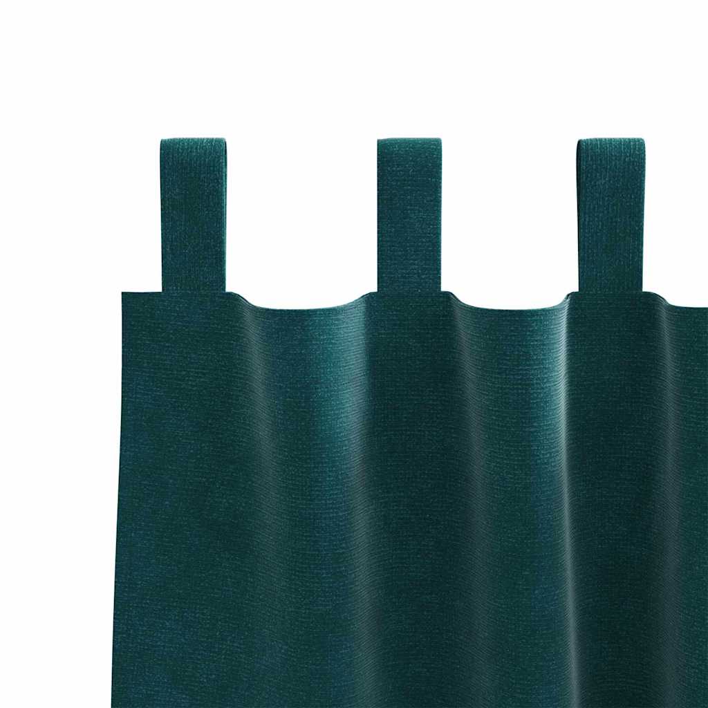 Blackout Curtains 2 pcs Dark Green 140 x 175 cm Velvet