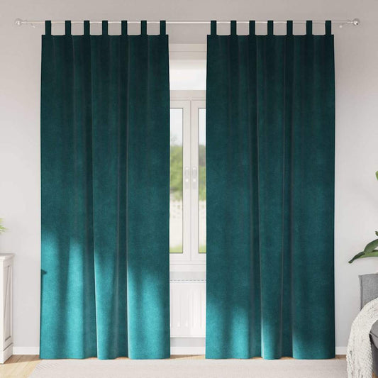 Curtains 2 pcs Dark Green 140 x 225 cm Velvet