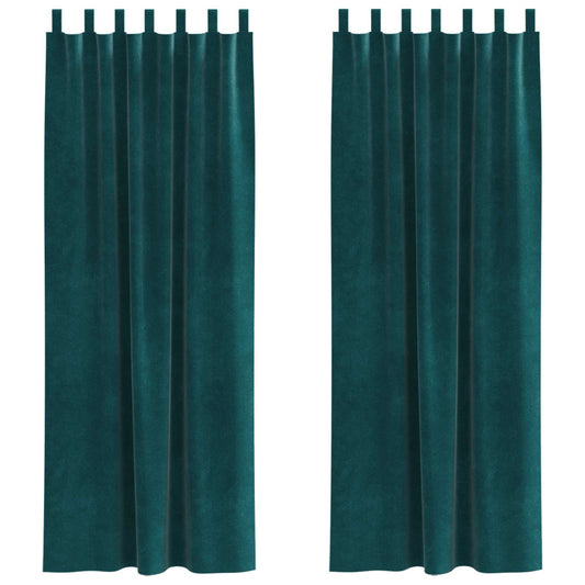 Curtains 2 pcs Dark Green 140 x 245 cm Velvet