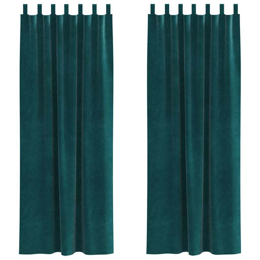 Curtains 2 pcs Dark Green 140 x 260 cm Velvet