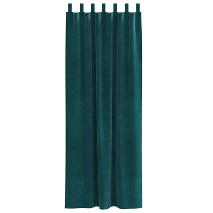 Blackout Curtains 2 pcs Dark Green 140 x 260 cm Velvet