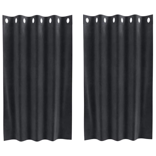 Curtains 2 pcs Dark Grey 140 x 140 cm Velvet