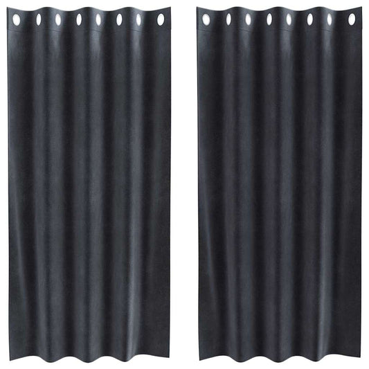 Curtains 2 pcs Dark Grey 140 x 175 cm Velvet