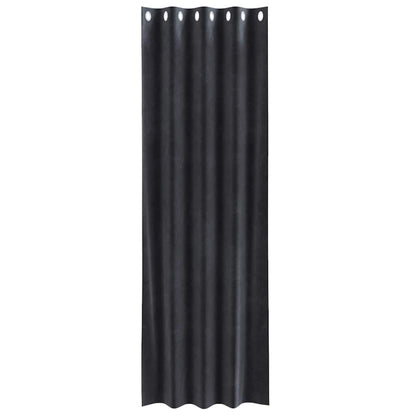 Blackout Curtains 2 pcs Dark Grey 140 x 225 cm Velvet