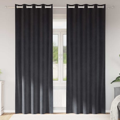 Blackout Curtains 2 pcs Dark Grey 140 x 245 cm Velvet