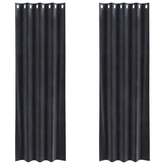 Curtains 2 pcs Dark Grey 140 x 245 cm Velvet