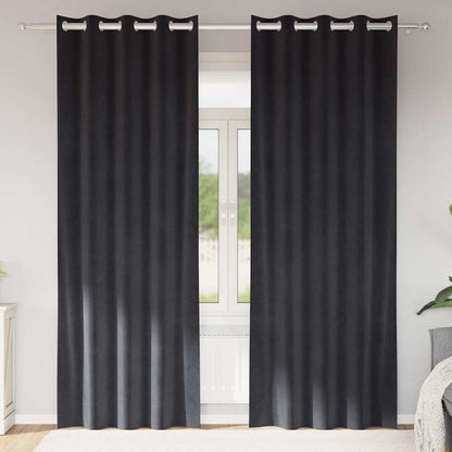 Blackout Curtains 2 pcs Dark Grey 140 x 260 cm Velvet