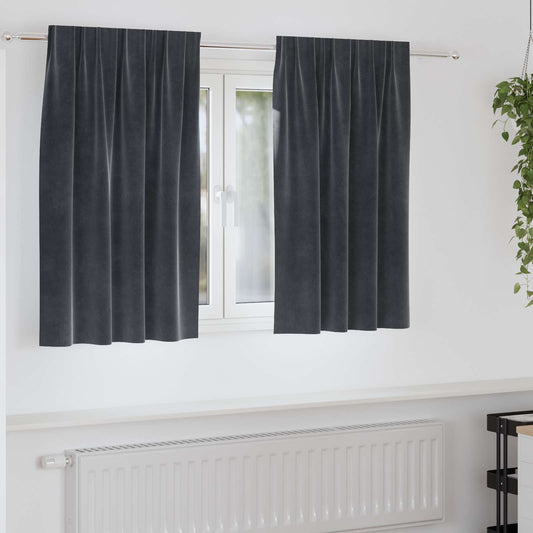 Curtains 2 pcs Dark Grey 140 x 140 cm Velvet