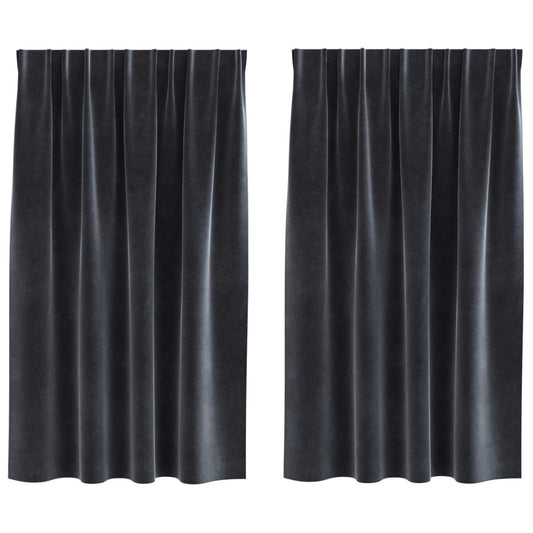 Curtains 2 pcs Dark Grey 140 x 140 cm Velvet