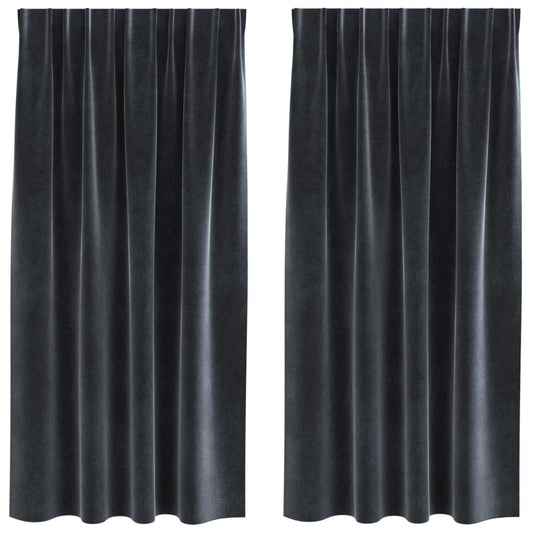 Curtains 2 pcs Dark Grey 140 x 175 cm Velvet