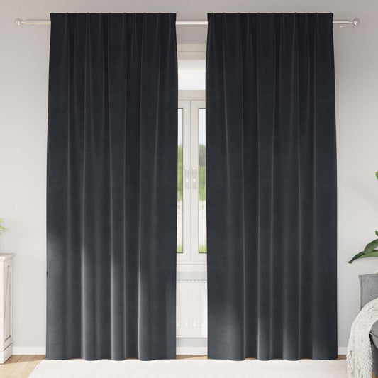 Curtains 2 pcs Dark Grey 140 x 225 cm Velvet
