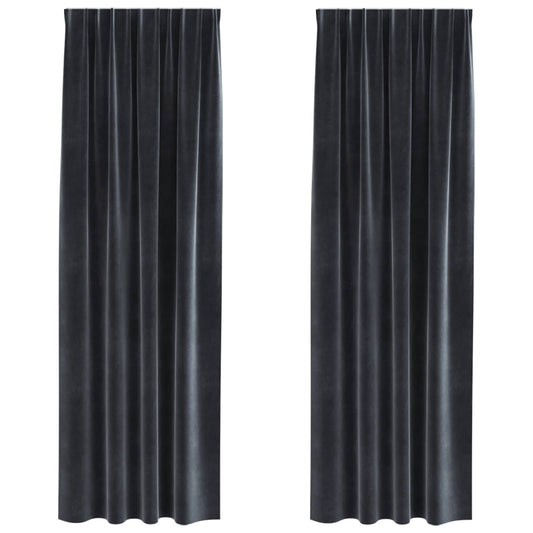 Curtains 2 pcs Dark Grey 140 x 225 cm Velvet
