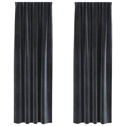 Curtains 2 pcs Dark Grey 140 x 245 cm Velvet