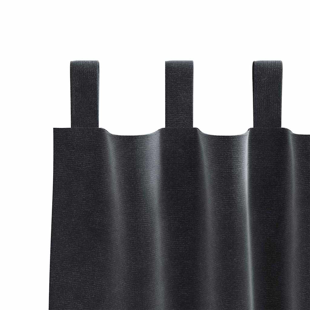 Blackout Curtains 2 pcs Dark Grey 140 x 140 cm Velvet