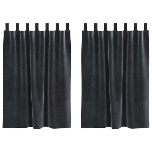 Curtains 2 pcs Dark Grey 140 x 140 cm Velvet